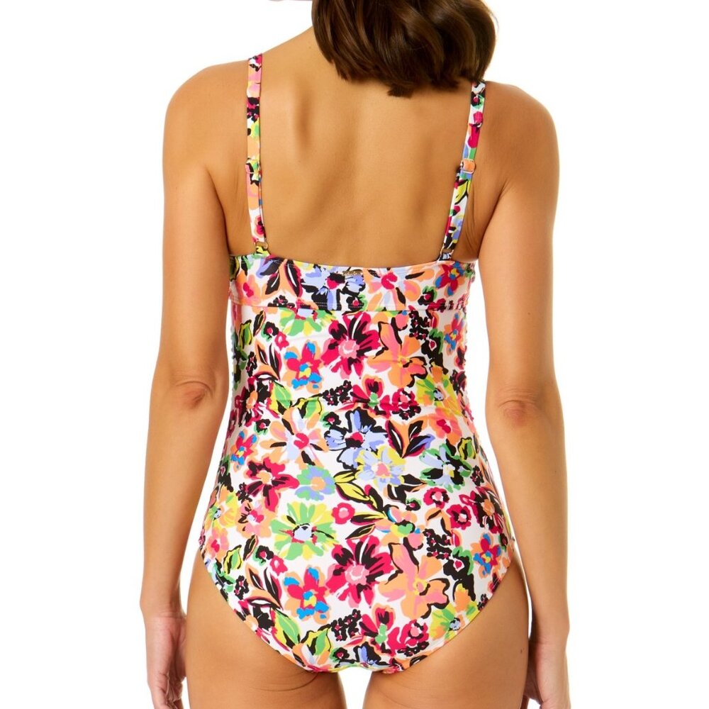 Anne Cole Retro Printed Twist-Front One-Piece Swimsuit – Size 8 | NWT - Picture 2 of 2
